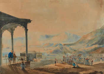 Officiers britanniques saluant des mandarins chinois